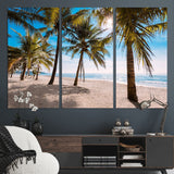 98175-MGV-CV-36X24-Tropical Palm Beach Wall Art – Relaxing Ocean Shore Canvas Print with Palm Trees, Coastal Summer Decor for Living Room, Bedroom or