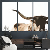 35866-MGV-CV-36X24-Texas Longhorn Wall Art – Rustic Western Bull Canvas Print, Farmhouse Animal Photography Decor for Living Room, Office, or Ranch