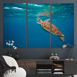 91440-MGV-CV-36X24-Sea Turtle Wall Art – Ocean Turtle Canvas Print, Underwater Marine Life Decor for Living Room, Office, Beach House or Bathroom