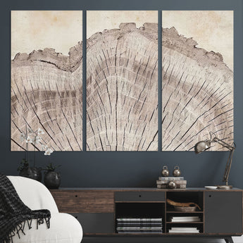 67528-MGV-CV-36X24-Wood Ring Wall Art Canvas Print, Framed Tree Ring Art Picture Print, Rustic Tree Ring Perfect Neutral Boho Decor Artwork