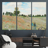 74890-MGV-CV-36X24-Monet Poppy Field Wall Art – Impressionist Landscape Canvas Print, Classic French Artwork for Living Room, Bedroom or Office Decor