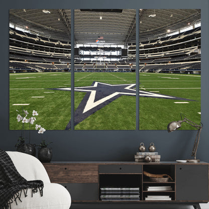 14834-MGV-CV-36X24-Dallas Att Stadium Wall Art Canvas Print, Framed Texas NFL Stadium Art Picture Print, American Football Stadium Perfect Sports