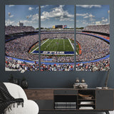 76491-MGV-CV-36X24-Buffalo Bills Stadium Wall Art Canvas Print, Framed Bills Stadium Art Picture Print, Highmark Stadium Perfect Sport Room Decor