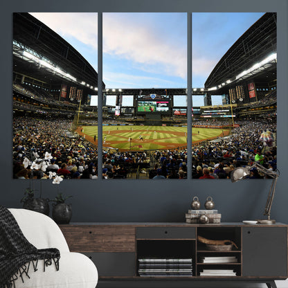 92672-MGV-CV-36X24-Chase Field Stadium Wall Art Canvas Print, Framed Arizona Stadium Art Picture Print, Chase Stadium Perfect Sports Room Decor