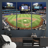 87666-MGV-CV-36X24-City Field Stadium Wall Art Canvas Print, Framed New York Stadium Art Picture Print, Citi Field Stadium Perfect Sport Room Decor