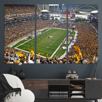 51419-MGV-CV-36X24-Heinz Field Wall Art Canvas Print, Framed Pittsburgh Stadium Field Art Picture Print, Heinz Stadium Field Perfect Sports Room