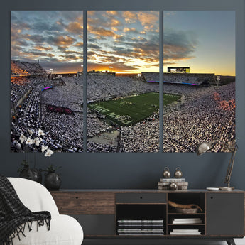 38807-MGV-CV-36X24-Beaver Stadium Wall Art Canvas Print, Framed Beaver Stadium Field Art Picture Print, Football Stadium Perfect Sport Room Decor