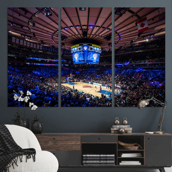 20491-MGV-CV-36X24-Madison Square Garden Wall Art Canvas Print, Framed New York Stadium Art Picture Print, MSG Stadium Perfect Sport Room Decor