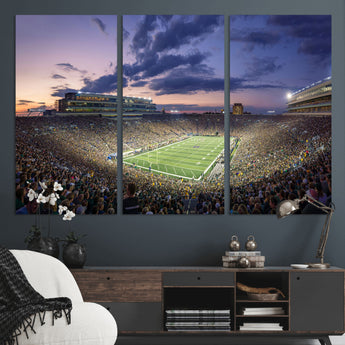 50825-MGV-CV-36X24-Notre Dame Stadium Wall Art Canvas Print, Framed Indiana Stadium Art Picture Print, Football Stadium Perfect Sports Room Decor