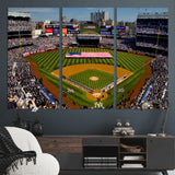 20879-MGV-CV-36X24-Yankee Stadium Wall Art Canvas Print, Framed New York Stadium Art Picture Print, Yankee Field Perfect Sport Room Decor Artwork