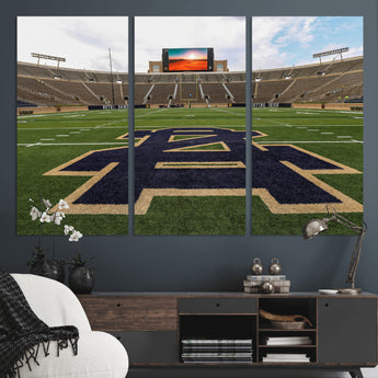 52835-MGV-CV-36X24-Notre Dame Stadium Wall Art Canvas Print, Framed Indiana Stadium Art Picture Print, Notre Dame Field Perfect Sport Room Decor