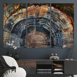 16193-MGV-CV-36X24-Tree Ring Wall Art – Abstract Wood Grain Canvas Print, Rustic Nature Texture Artwork Poster for Living Room, Bedroom, Office,