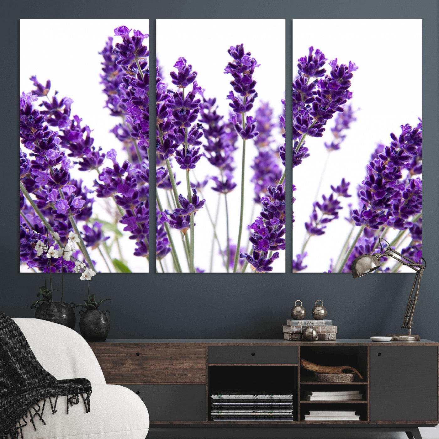 76859-MGV-CV-36X24-Lavender Flower Wall Art – Botanical Canvas Print Featuring Purple Floral Bouquet, Nature Inspired Artwork for Living Room,