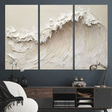 45175-MGV-CV-36X24-Textured Wave Wall Art Canvas Print, Framed Minimal Seascape Art Picture Print, Elegant Wave Perfect Modern Coastal Decor Artwork