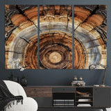 15184146-MGV-CV-36X24-Tree Rings Wall Art Canvas Print, Framed Wood Texture Art Picture Print, Rustic Pattern Perfect Rustic Organic Decor Artwork