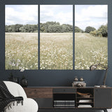 43258946-MGV-CV-36X24-Daisy Field Wall Art Canvas Print, Framed Pastel Flower Art Picture Print, Meadow Bloom Perfect Scandinavian Minimalist Decor