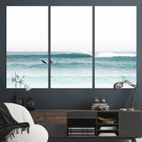 56345117-MGV-CV-36X24-Minimalist Surfing Wall Art Canvas Print, Framed Ocean Waves Art Picture Print, Soft Ocean Perfect Minimalist Coastal Decor