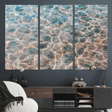 26580287-MGV-CV-36X24-Clear Water Wall Art Canvas Print, Framed Sunlit Ripples Art Picture Print, Ocean Texture Perfect Modern Coastal Decor Artwork