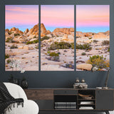 96167137-MGV-CV-36X24-Vibrant Sunset Sky Wall Art Canvas Print, Framed Joshua Tree Art Picture Print, Rugged Terrain Perfect Southwestern Boho Decor