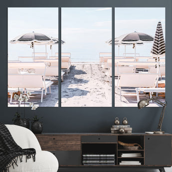 67623952-MGV-CV-36X24-Minimalist Beach Wall Art Canvas Print, Framed Pastel Sand Art Picture Print, Beach Aesthetic Perfect Coastal Minimalist Decor