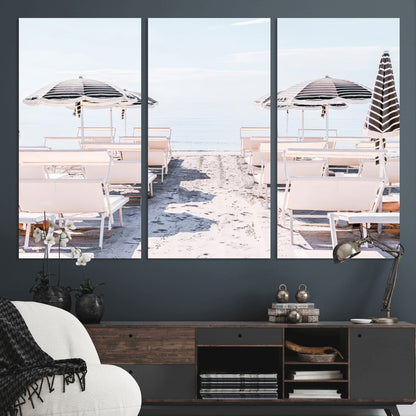 67623952-MGV-CV-36X24-Minimalist Beach Wall Art Canvas Print, Framed Pastel Sand Art Picture Print, Beach Aesthetic Perfect Coastal Minimalist Decor