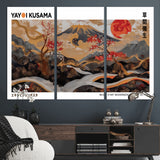 85375874-MGV-CV-36X24-Mount Fuji Abstract Wall Art – Japanese Landscape Canvas Print, Cherry Blossom & Red Sun Painting, Elegant Modern Zen Asian Home