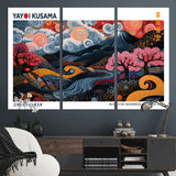 43879290-MGV-CV-36X24-Japanese Abstract Wall Art – Mount Fuji Cherry Blossom Canvas Print, Modern Asian Inspired Landscape Decor for Living Room,
