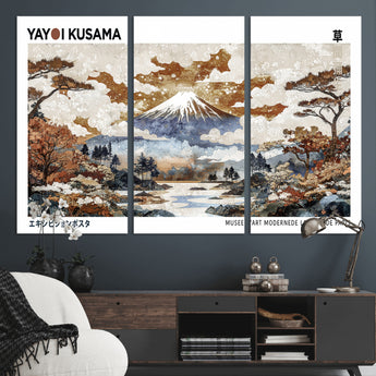 80111817-MGV-CV-36X24-Japanese Landscape Wall Art – Mount Fuji Autumn Canvas Print, Asian Inspired Nature Decor for Living Room, Bedroom, Office or