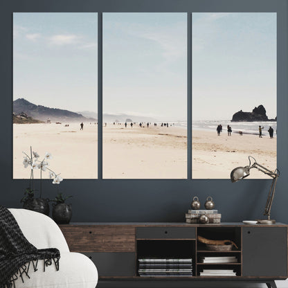 28307820-MGV-CV-36X24-Minimalist Beach Wall Art Canvas Print, Framed Coastal Serenity Art Picture Print, Soft Sand Perfect Modern Coastal Decor Artwork