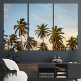 99033771-MGV-CV-36X24-Palm Trees Wall Art Canvas Print, Framed Tropical Vibes Art Picture Print, Coastal Sunset Perfect Coastal Boho Decor Artwork
