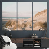 28064037-MGV-CV-36X24-Minimalist Seascape Wall Art Canvas Print, Framed Neutral Beach Print Art Picture Print, Sand Dune Photography Perfect