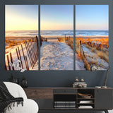 73351887-MGV-CV-36X24-Ocean Sunset Wall Art Wall Art Canvas Print, Framed Nautical Photography Art Picture Print, Summer Beach House Decor Perfect