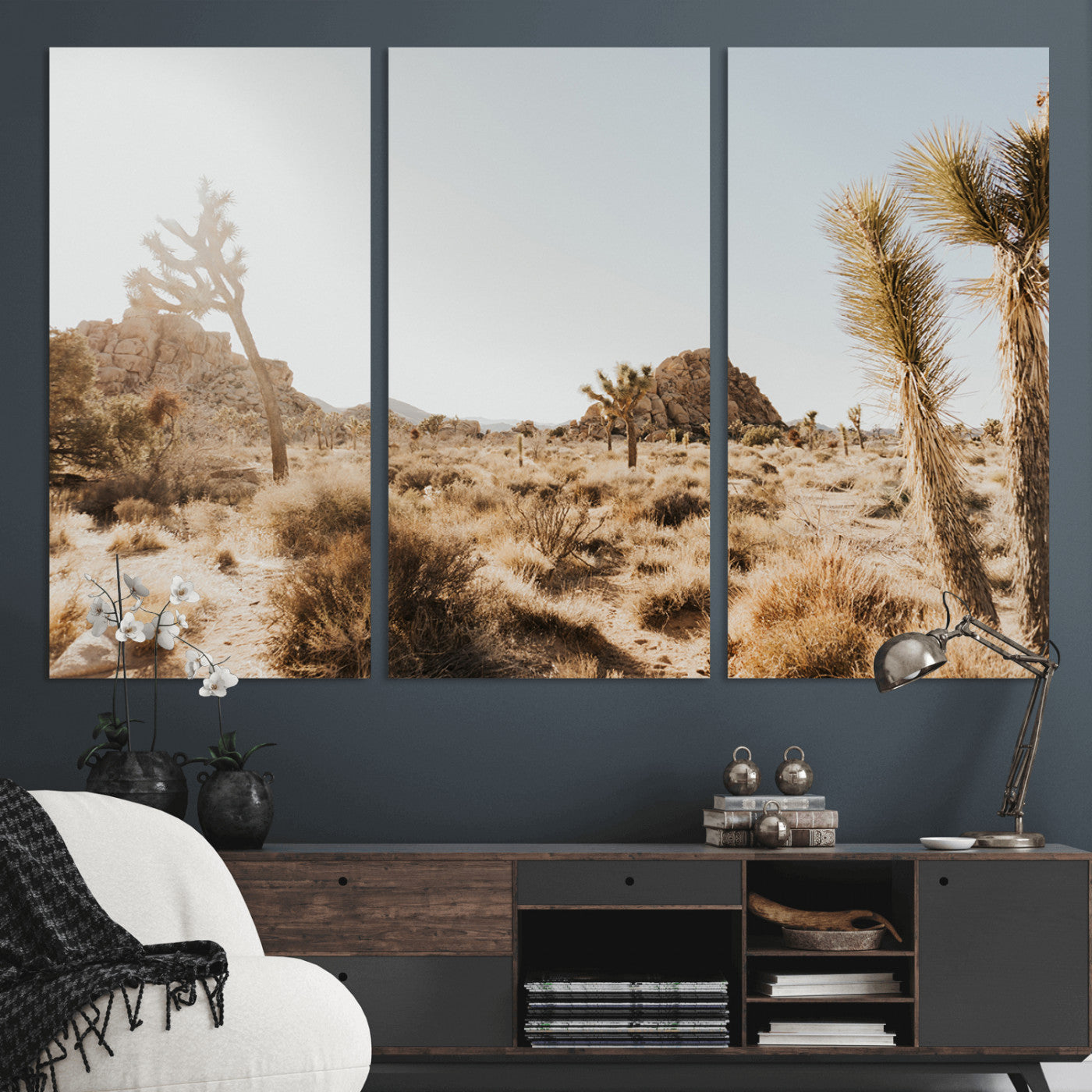 62783269-MGV-CV-36X24-Joshua Tree Wall Art – Desert Landscape Photography Canvas Print, Southwest Nature Artwork Rustic Home Decor for Living Room,