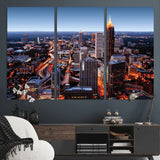 81886632-MGV-CV-36X24-Atlanta Skyline Wall Art – Vibrant City Lights Canvas Print, Modern Urban Cityscape Decor for Living Room, Office, or Apartment