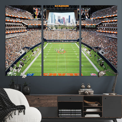 76935553-MGV-CV-36X24-Football Stadium Wall Art – Panoramic Game Day Canvas Print, Sports Decor for Man Cave, Office, Bar, or Living Room