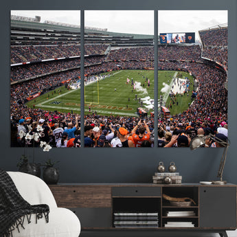 18347149-MGV-CV-36X24-Soldier Field Wall Art – Chicago Bears Football Stadium Canvas Print, Game Day Sports Decor for Man Cave, Bar, Office, or Living