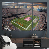 98106777-MGV-CV-36X24-Soldier Field Wall Art – Chicago Bears Stadium Canvas Print with American Flag, Game Day Football Decor for Man Cave, Bar, or