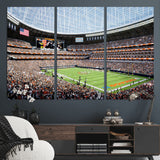 32530647-MGV-CV-36X24-Chicago Bears Stadium Wall Art – Futuristic Dome Arena Canvas Print, Modern Football Concept Design Decor for Man Cave, Bar, or