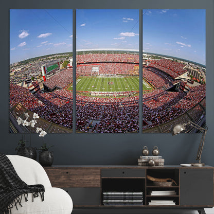 29492070-MGV-CV-36X24-Stadium Wall Art – Panoramic College Football Canvas Print, Game Day Crowd and Field Scene, Sports Photography Decor for Office,