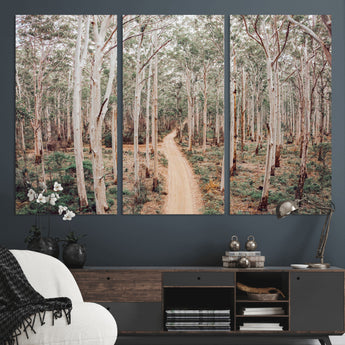 24760563-MGV-CV-36X24-Forest Wall Art – Tranquil Woodland Path Canvas Print, Scenic Nature Photography Decor for Bedroom, Living Room, Office, Cabin or