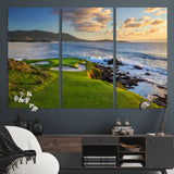 67486665-MGV-CV-36X24-Golf Course Wall Art – Pebble Beach Oceanfront Canvas Print, Coastal Fairway Photography Sports Decor for Living Room, Office, Man