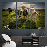 67277447-MGV-CV-36X24-Farmhouse Wall Art – Herd of Cows Canvas Print, Rustic Country Pasture Photography Decor for Bedroom, Living Room, Office, Ranch,