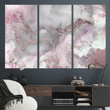 16416-MGV-CV-36X24-Blush Marble Wall Art Canvas Print, Framed Rose Gold Art Picture Print, Pink Cloudy Perfect Modern Glam Decor Artwork