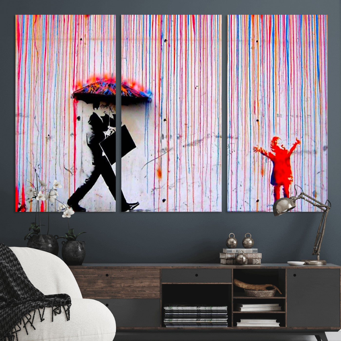 69505-MGV-CV-36X24-Graffiti Girl Wall Art Canvas Print, Framed Urban Contrast Art Picture Print, Vibrant Graffiti Perfect Urban Pop Decor Artwork