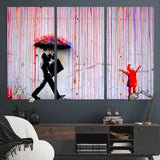 69505-MGV-CV-36X24-Graffiti Girl Wall Art Canvas Print, Framed Urban Contrast Art Picture Print, Vibrant Graffiti Perfect Urban Pop Decor Artwork