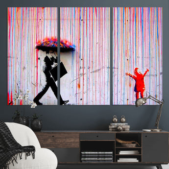 69505-MGV-CV-36X24-Graffiti Girl Wall Art Canvas Print, Framed Urban Contrast Art Picture Print, Vibrant Graffiti Perfect Urban Pop Decor Artwork