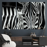 43631-MGV-CV-36X24-Black and White Zebra Wall Art – Modern Animal Print Canvas Artwork for Living Room, Bedroom, or Office Decor