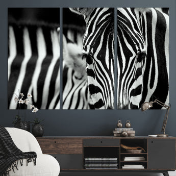 43631-MGV-CV-36X24-Black and White Zebra Wall Art – Modern Animal Print Canvas Artwork for Living Room, Bedroom, or Office Decor
