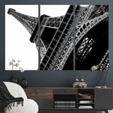 89033-MGV-CV-36X24-Eiffel Tower Wall Art – Dramatic Black and White Architectural Canvas Print, Modern Paris Decor for Office, Living Room or