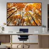 11823-MGV-CV-36X24-Golden Autumn Tree Canopy Wall Art – Stunning Fall Forest Leaves Print, Warm Seasonal Nature Decor for Home, Office or Cabin